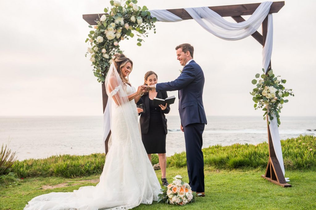 san diego elopement couple archway